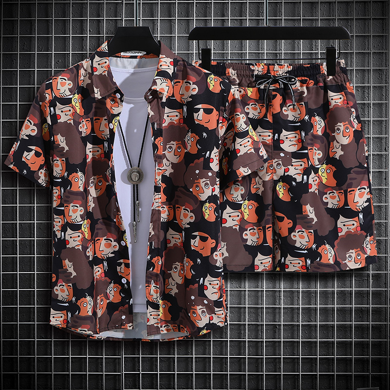 Summer Clothing Sets Men - Set Kasual Musim Panas Pria, Kemeja