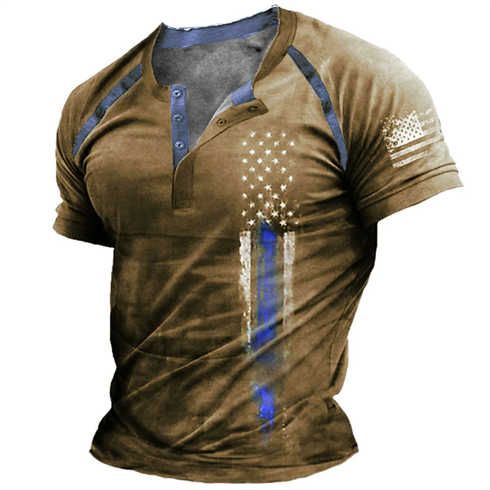Summer Clothes Fashion - Kaos Henry Pria Motif Bendera Amerika