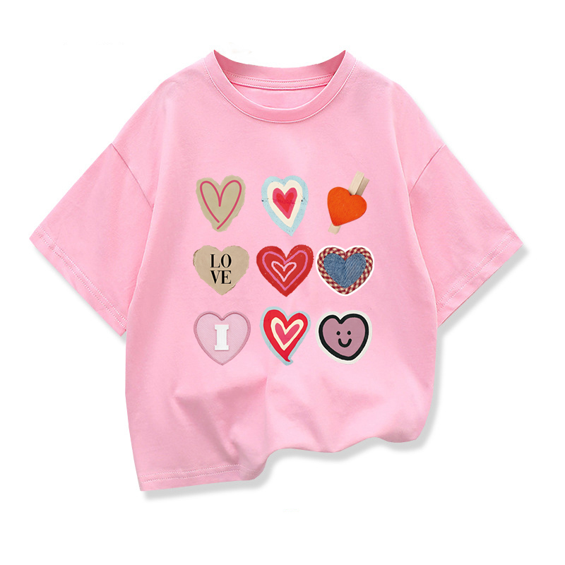 Summer Clothing Drawing For Kids - Kaus Berkualitas Tinggi Berbentuk Hati Anak