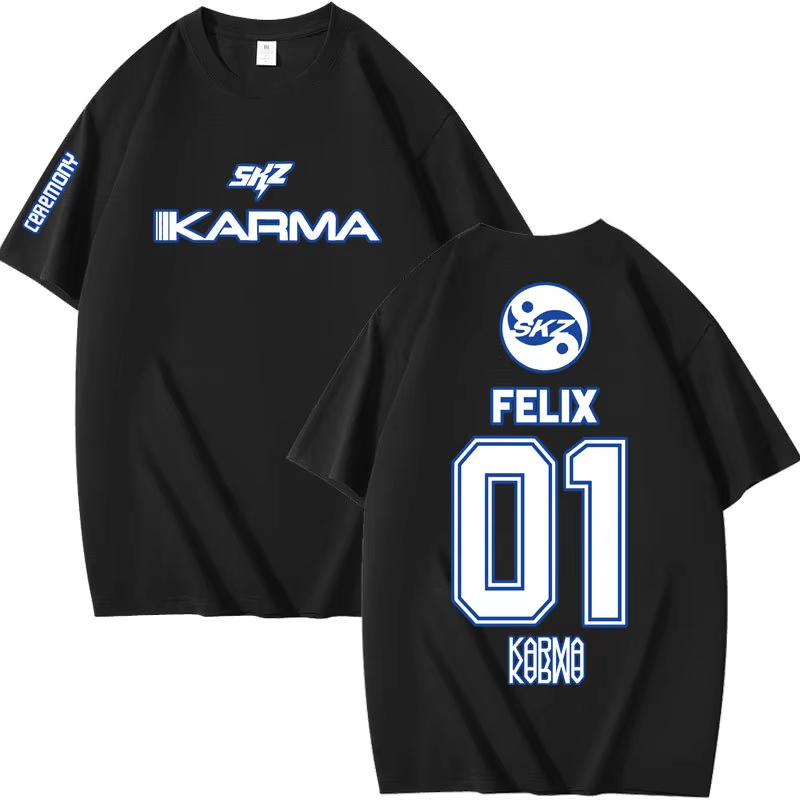 Summer Clothing Aesthetic - Kaus Lengan Pendek Kpop KARMA Populer