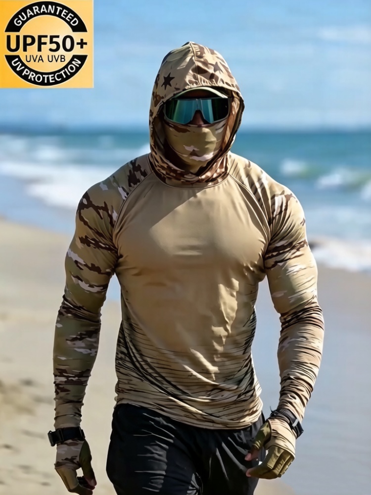Summer Clothing Mens - Pakaian Pelindung Matahari Pria Motif Kamuflase