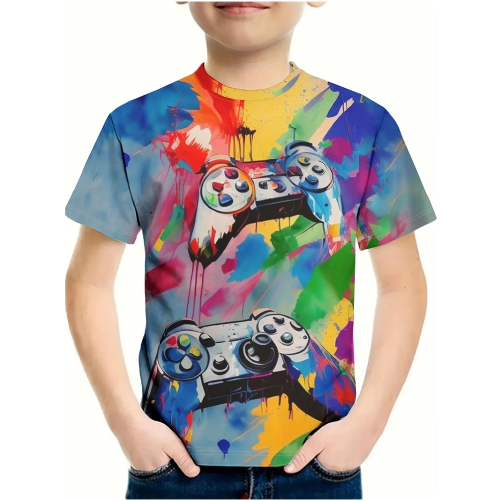 T-Shirt untuk Anak Laki-laki K - Summer Clothing Drawing For Kids ulasan dan harga