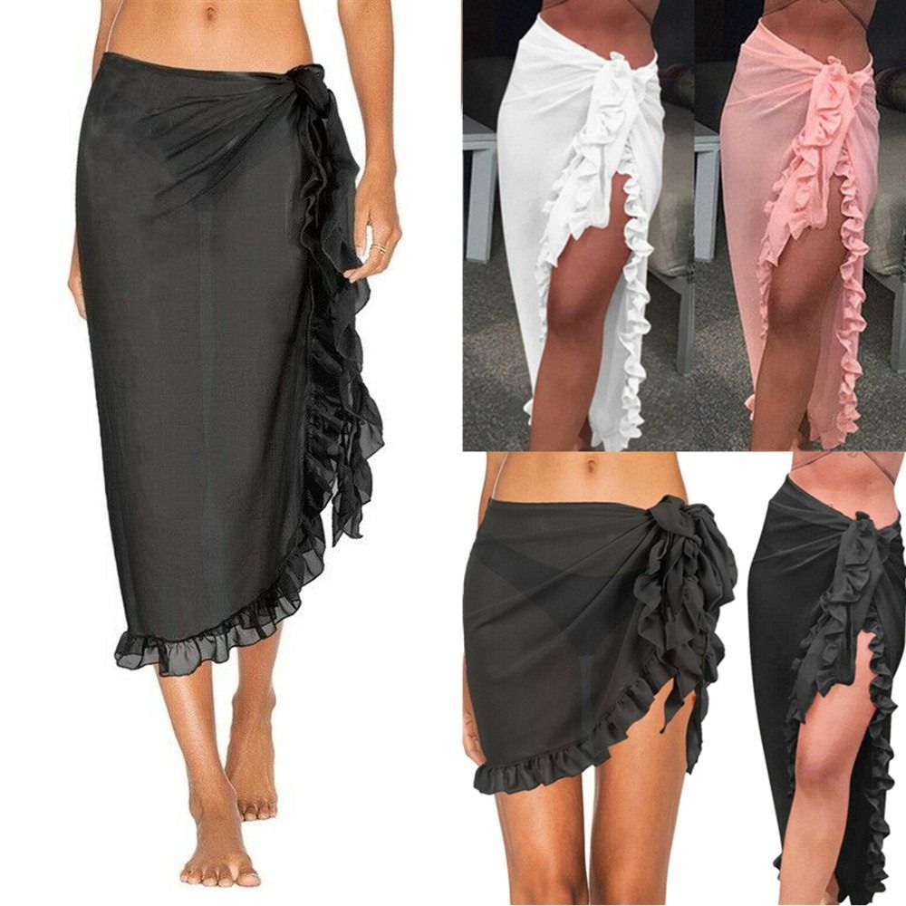 Sarung Pantai Desain Ruffle Ba - Sarong Pareo Wrap ulasan dan harga