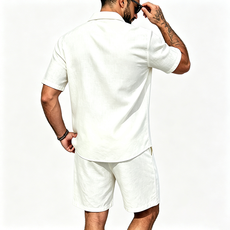 Pakaian Linen Pria Dua Potong  - Summer Clothing Sets Men ulasan dan harga