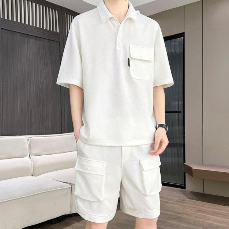 Setelan Kaos Polo Lengan Pende - Summer Clothing Sets Men ulasan dan harga