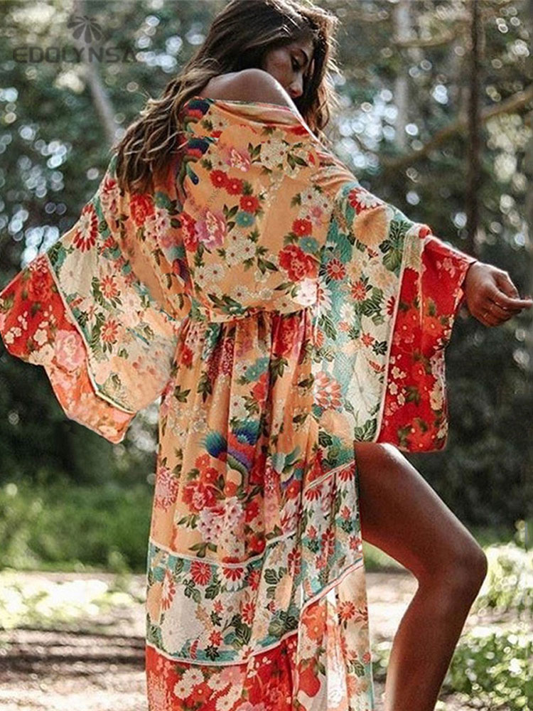 2025 Bohemian Floral Dicetak D - Sarong Pareo Wrap ulasan dan harga