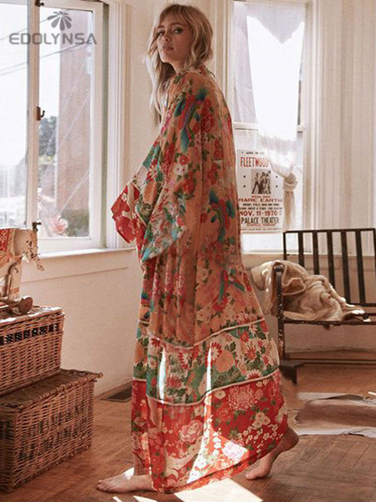 2025 Bohemian Floral Dicetak D - Sarong Pareo Wrap ulasan dan harga