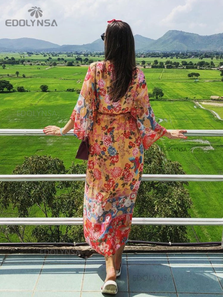 2025 Bohemian Floral Dicetak D - Sarong Pareo Wrap ulasan dan harga