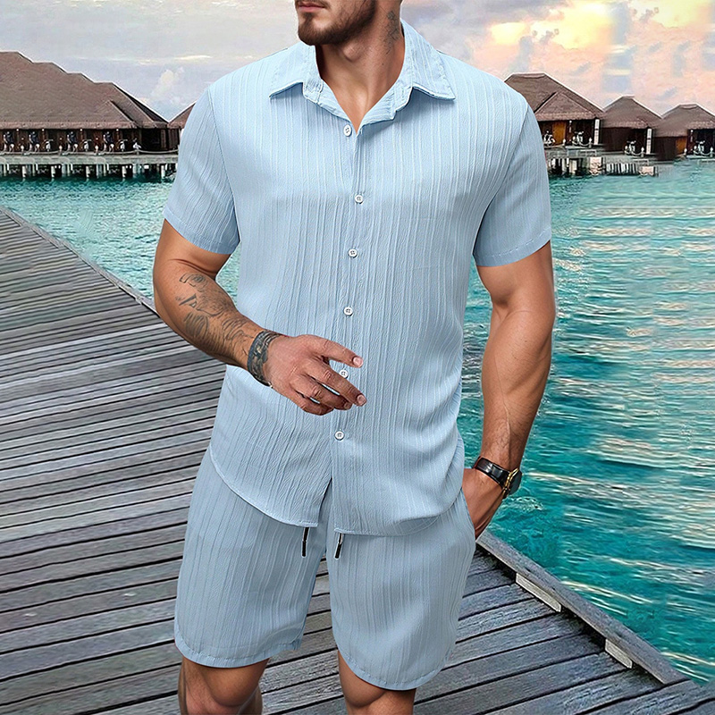 Setelan Kemeja Lengan Pendek K - Summer Clothing Sets Men ulasan dan harga