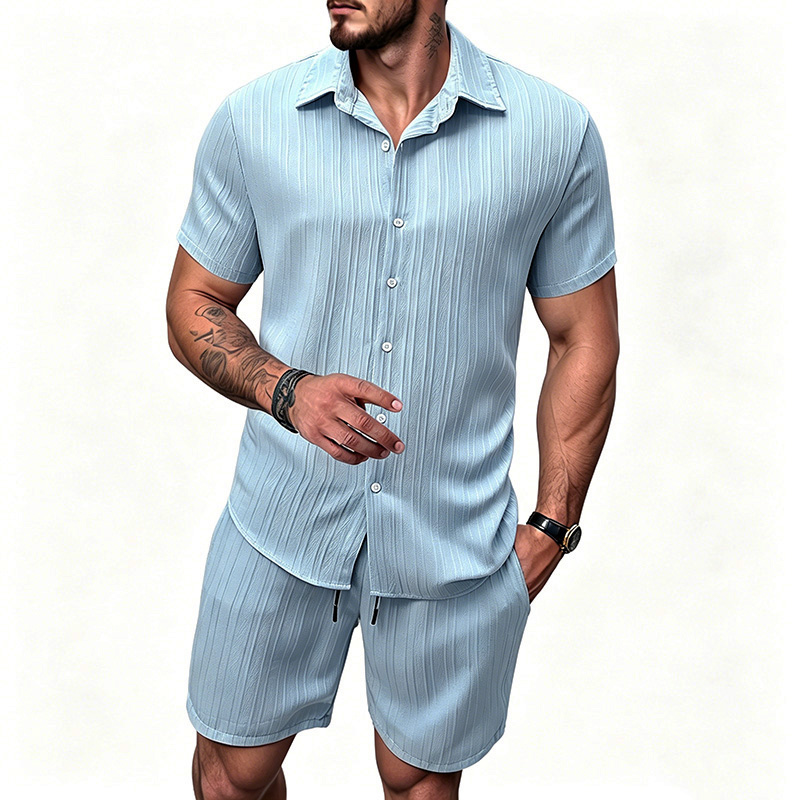 Setelan Kemeja Lengan Pendek K - Summer Clothing Sets Men ulasan dan harga